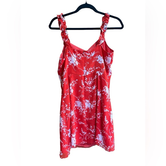 NWOT All In Favor Stella Ruffle Strap Minidress in Red size M - Picture 5 of 5